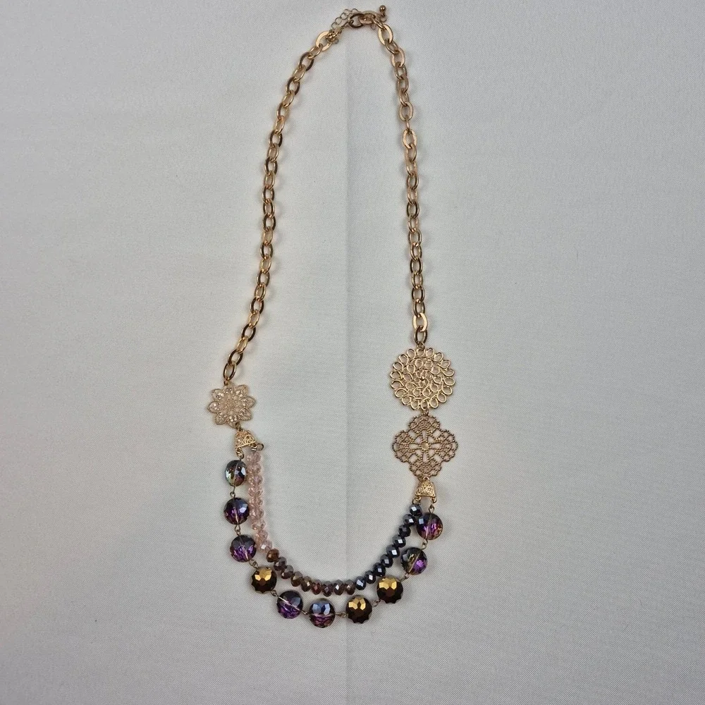 Vtg Gold Tone Filigree Necklace 28-31